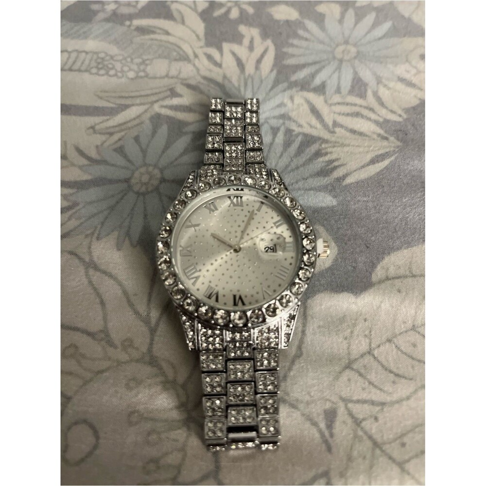 VVS Bustdown Simulated Diamond Watch Stainless Steel Iced Out Luxury Unisex